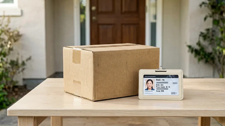 Sealed parcel at an Australian doorway for adult delivery guidance