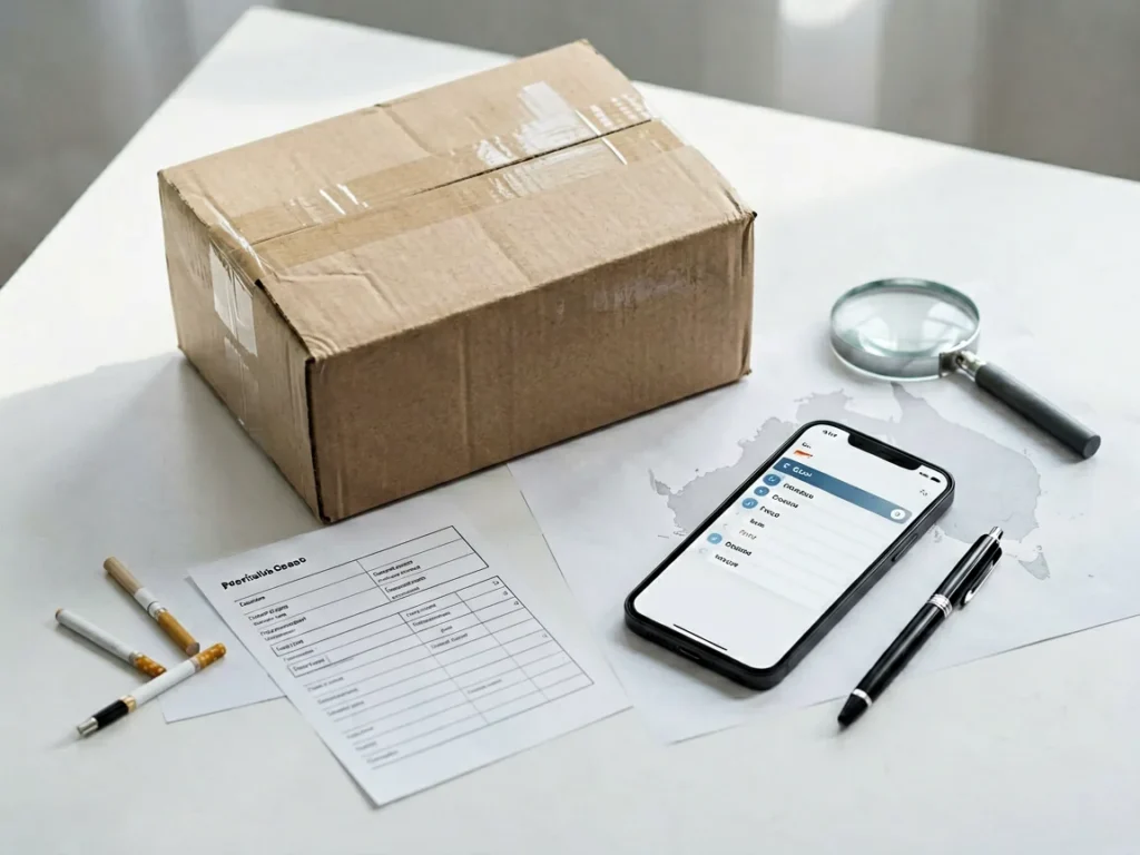 Order record checklist for an Australian adult catalogue purchase
