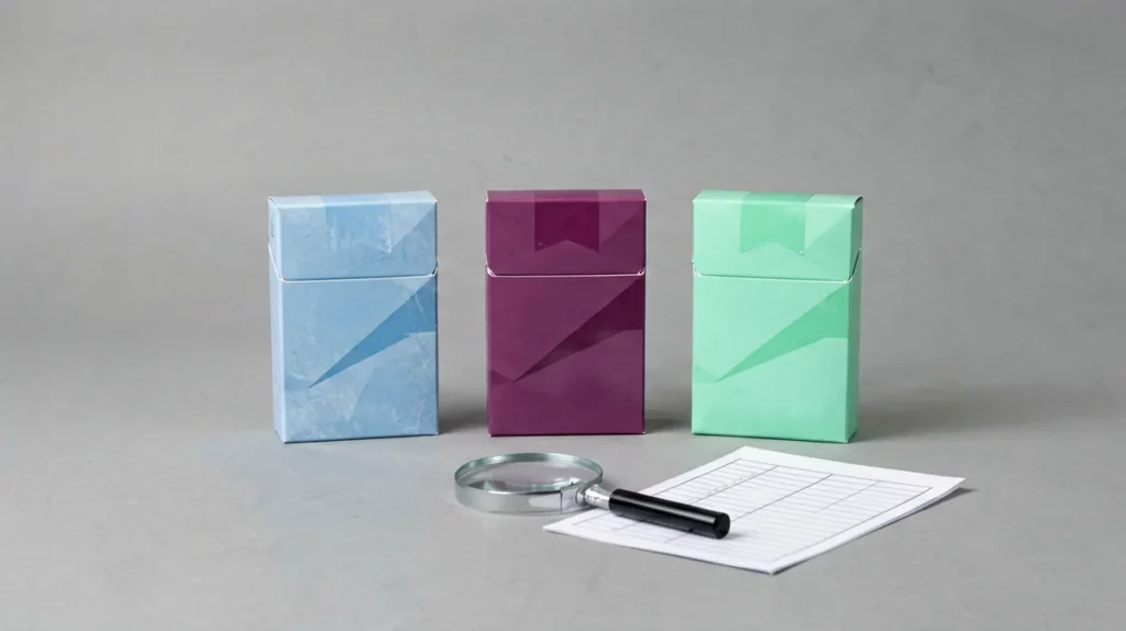 Four distinct capsule cigarette catalogue records compared for Australian adults