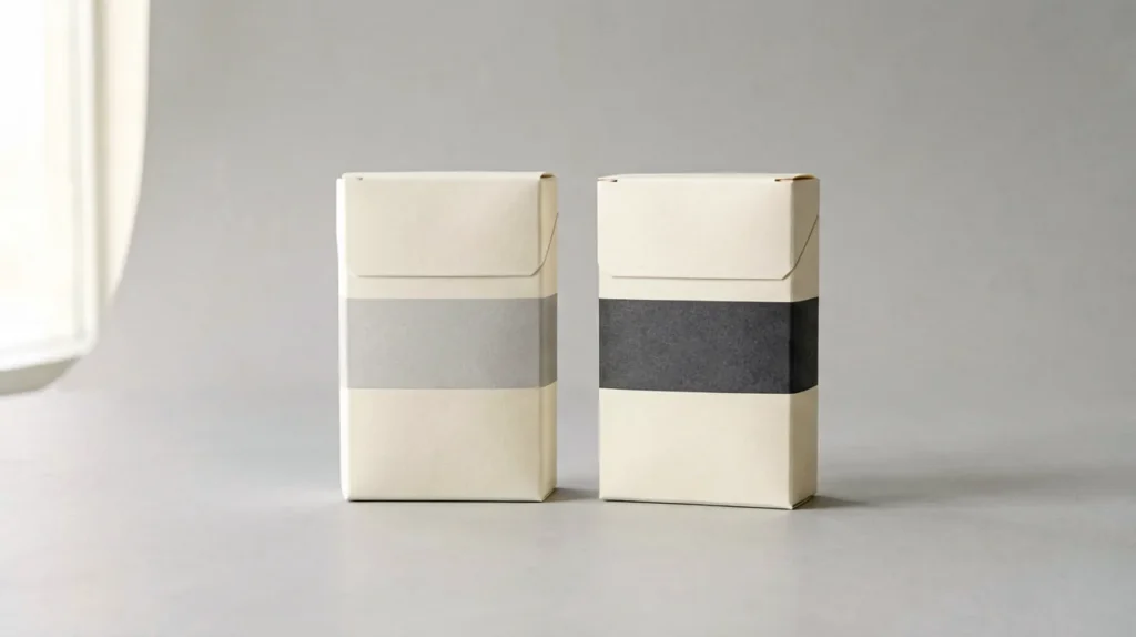 Two distinct Double Happiness soft-pack carton records shown for an exact product check