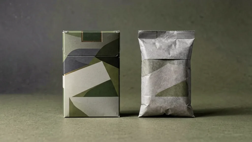 Unbranded hard pack and soft pack forms illustrating catalogue format terms