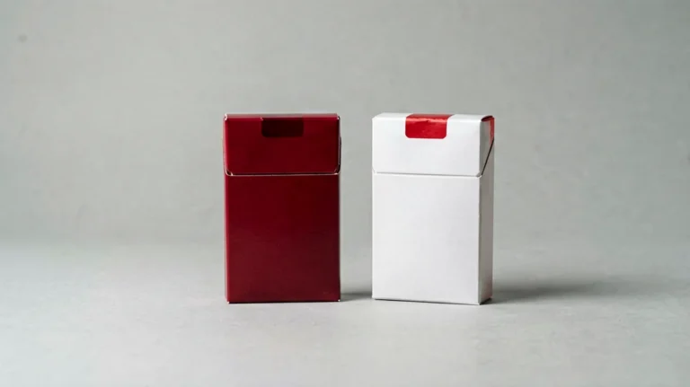 Generic red and white carton records shown side by side for identification